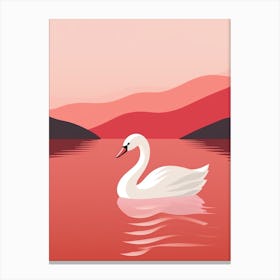 Minimalist Swan 1 Illustration Canvas Print