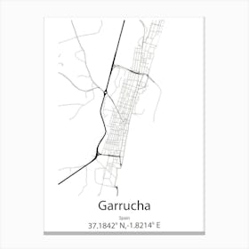 Garrucha,Spain Minimalist Map Canvas Print