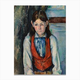 Boy In A Red Vest, Paul Cézanne Canvas Print