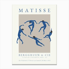 Abstract Dancing Blue Matisse Print Canvas Print