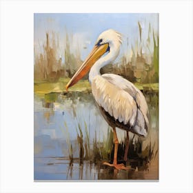 Bird Painting Brown Pelican 1 Canvas Print