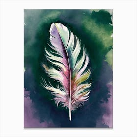 Watercolor Feather Painting 1 Canvas Print