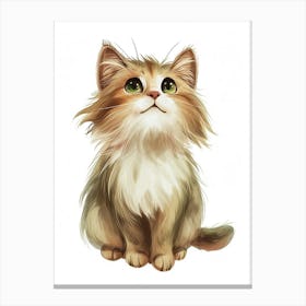 Norwegian Forest Cat Cat Clipart Illustration 2 Canvas Print