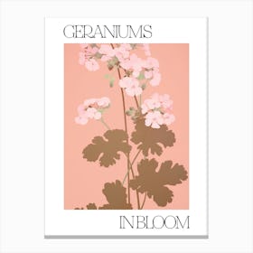 Geraniums In Bloom Flowers Bold Illustration 2 Canvas Print
