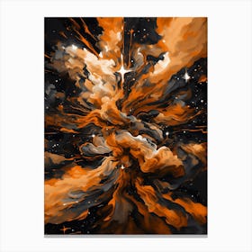 Abstract Painting of Twisting Clouds of Gas in Space Canvas Print
