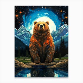 Bear In The Moonlight Canvas Print