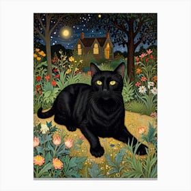 William Morris Cat In The Garden 1 Canvas Print