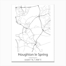 Houghton Le Spring,United Kingdom Minimalist Map Canvas Print