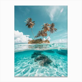 Underwater Tropical Island Canvas Print