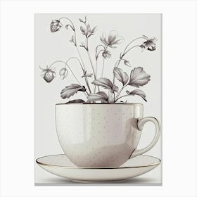 Cup Of Flowers Canvas Print