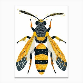 Colourful Insect Illustration Yellowjacket 19 Canvas Print