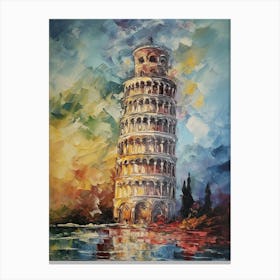 Tower Of Pisa Monet Style 3 Canvas Print