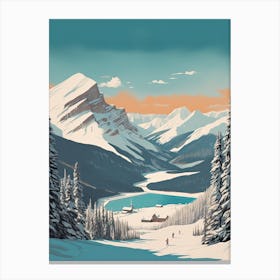 Lake Louise Ski Resort   Alberta, Canada, Ski Resort Illustration 3 Simple Style Canvas Print