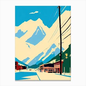 Telluride, Usa Midcentury Vintage Skiing Poster Canvas Print