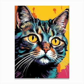 Cat Portrait Pop Art Style (9) Canvas Print