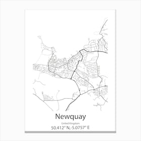 Newquay,United Kingdom Minimalist Map Toile