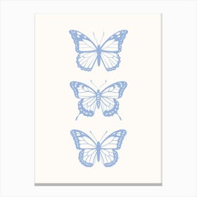 Butterflies Blue Poster 1 Canvas Print