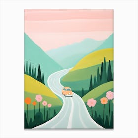 Car On The Road 1 Canvas Print