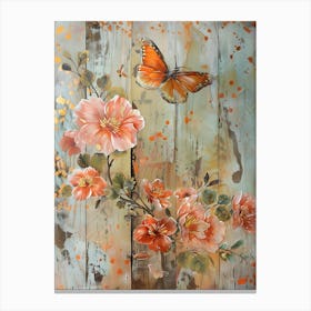 Butterfly And Flowers 11 Canvas Print