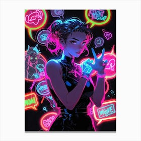 Neon Girl Canvas Print