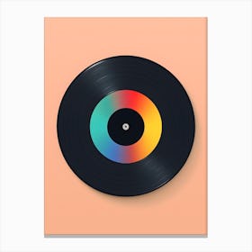 Multicolor Vinyl Record Canvas Print