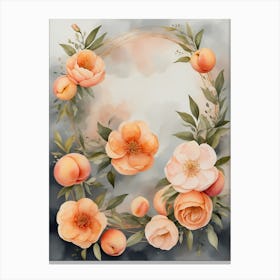 Peach Flowers Canvas Print