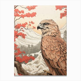 Bird Illustration Red Tailed Hawk 2 Canvas Print