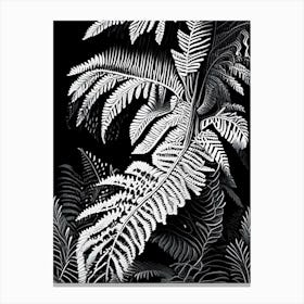 Tasmanian Tree Fern Linocut Canvas Print