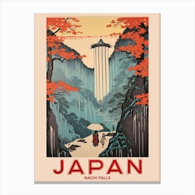Nachi Falls, Visit Japan Vintage Travel Art 4 Canvas Print