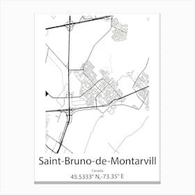 Saint Bruno De Montarville,Canada Minimalist Map Canvas Print