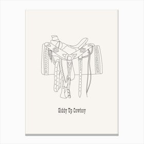 Giddy Up Cowboy B&W Canvas Print