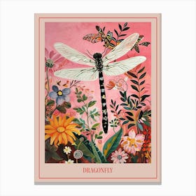 Floral Animal Painting Dragonfly 2 Poster Canvas Print