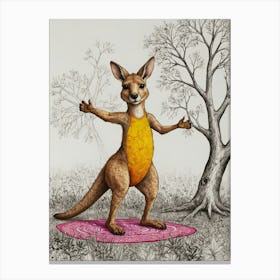 Kangaroo Yoga 7 Canvas Print