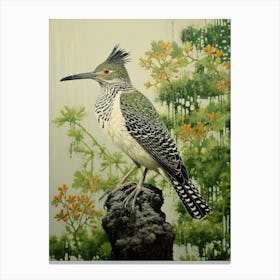 Ohara Koson Inspired Bird Painting Roadrunner 4 Canvas Print