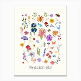 Stay Wild Flower Child Kids and Nursery Canvas Print