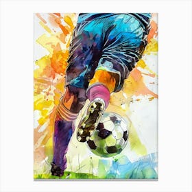 Football Player Watercolor Art (6) Canvas Print