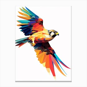 Colourful Geometric Bird Falcon 2 Canvas Print