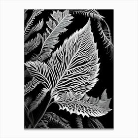 Spruce Leaf Linocut 1 Canvas Print