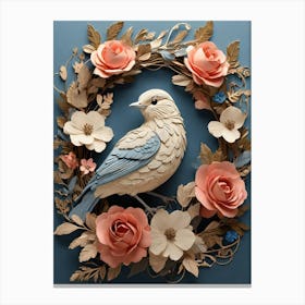 Bird In A Wreath 14 Canvas Print