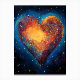 Space Zodiac Heart 3 Canvas Print