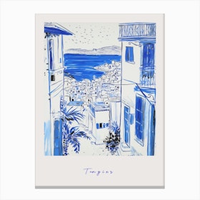 Tangier Morocco 3 Mediterranean Blue Drawing Poster Canvas Print