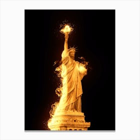 Statue Of Liberty On Fire 1 Canvas Print