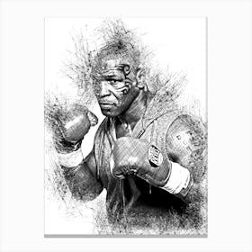 Mike Tyson Boxing Pencil Canvas Print