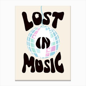 Lost in Music Disco Ball Canvas Print