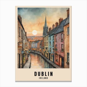 Dublin City Ireland Travel Poster (31) Canvas Print