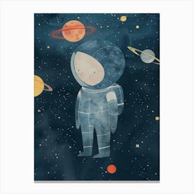 Boho Nursery 15 Astronaut Boy Canvas Print