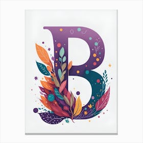 Colorful Letter B Illustration 40 Canvas Print