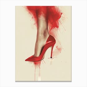 Woman In Red Heels Canvas Print