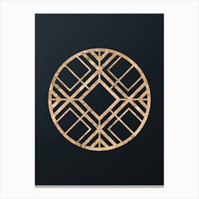 Abstract Geometric Gold Glyph on Dark Teal n.0106 Canvas Print