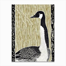 Canada Goose 2 Linocut Bird Canvas Print